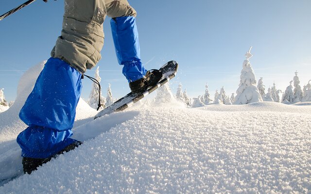 Detailaufnahme vom Schneeschuhwandern